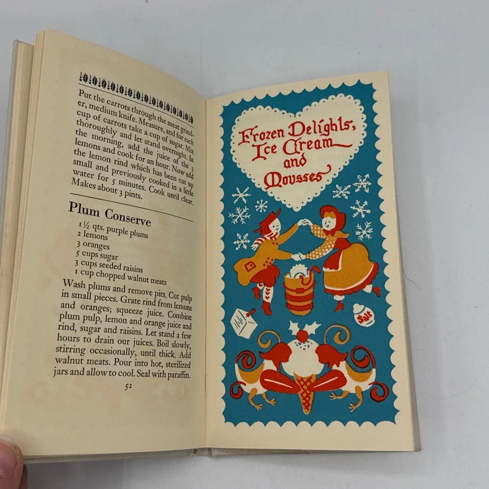 Peter Pauper Press Holiday Goodies Cookbook Blue 1952 Illustrated W/Box Vtg MCM